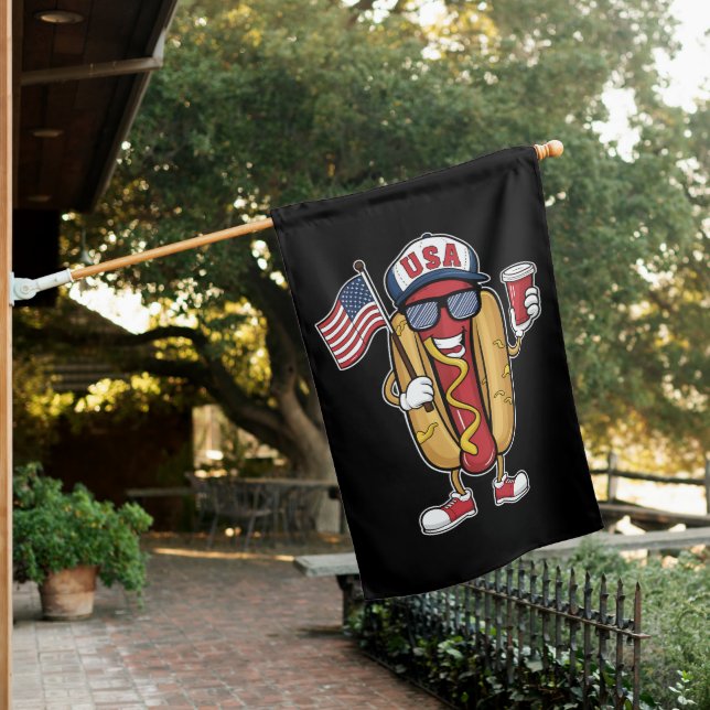 4th of July Hotdog Funny Patriotic USA Flag (In SItu)