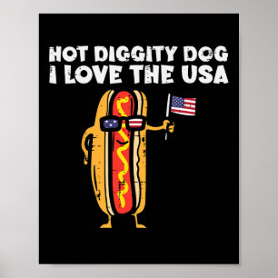 4th Of July Hotdog Hot Diggity Dog Patriotic Women Poster