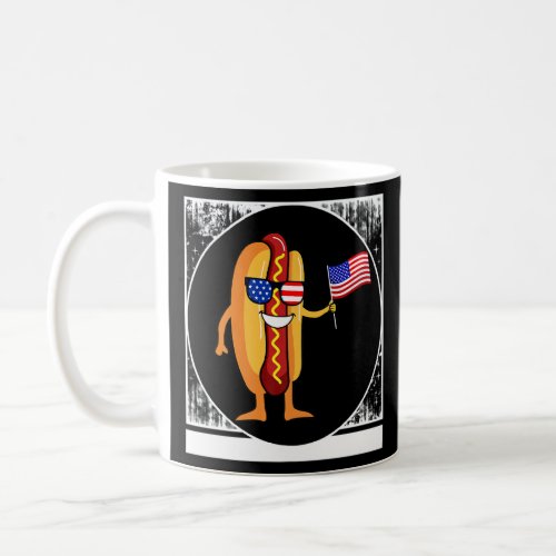 4th Of July Hotdog Independence Day Usa Flag Meric Coffee Mug