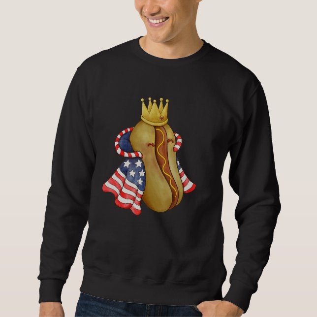 4th of July Hotdog Sunglasses America Flag Indepen Sweatshirt (Front)