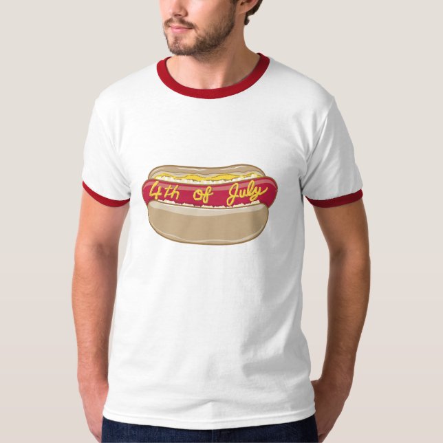4th of July hotdog t-shirt (Front)