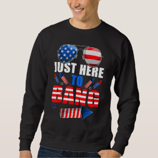 4th Of July I m Just Here To Bang USA Flag Sunglas Sweatshirt