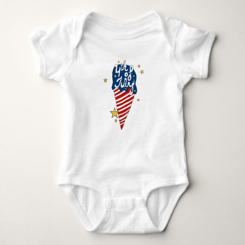 4th of July illustration 4th of July Independence  Baby Bodysuit