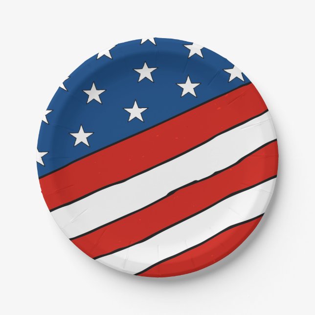 4th of July illustration 4th of July Independence  Paper Plates (Front)