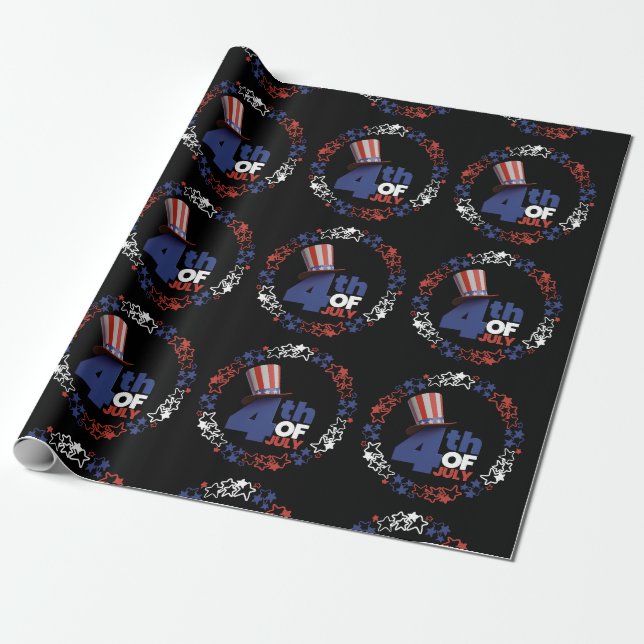 4th Of July Independance Day Wrapping Paper (Unrolled)
