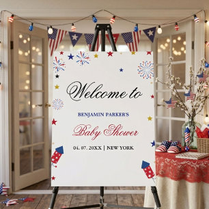 4th of july Independence Baby Shower Welcome Sign 