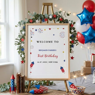 4th of july Independence Baby Shower Welcome Sign 