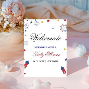 4th of july Independence Baby Shower Welcome Sign