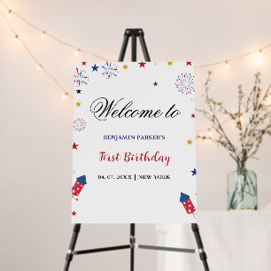 4th of july Independence Baby Shower Welcome Sign