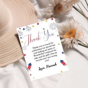 4th of july independence Birthday Thank You card