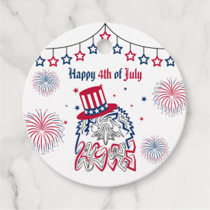 4th of July Independence Day American Eagle Favor Tags