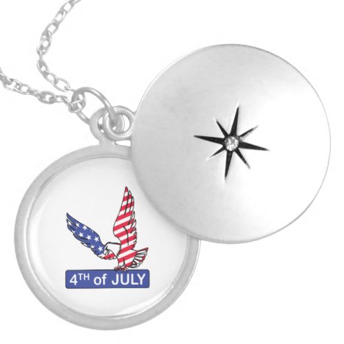 4th of July _ Independence Day American eagle Locket Necklace