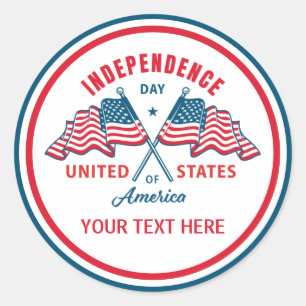 4th of July Independence day American Flag Classic Round Sticker