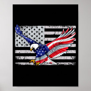 4th Of July Independence Day American Flag Eagle Poster