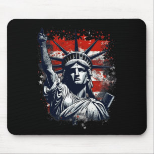 4th Of July Independence Day American Statue Of Li Mouse Pad