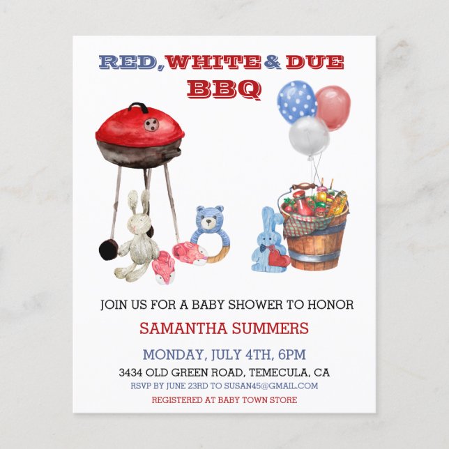 4th of July Independence Day Baby Shower  (Front)