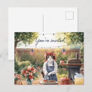 4th of July Independence Day barbecue party Holiday Postcard