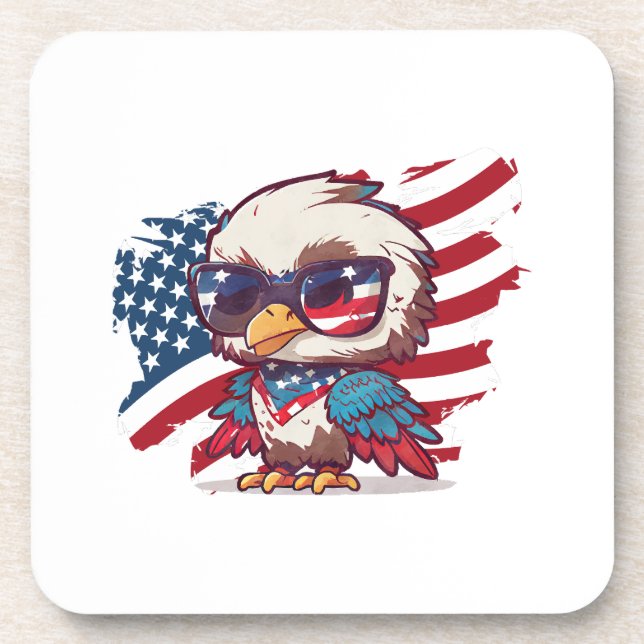 4th of july independence day bird american eagles  beverage coaster (Front)