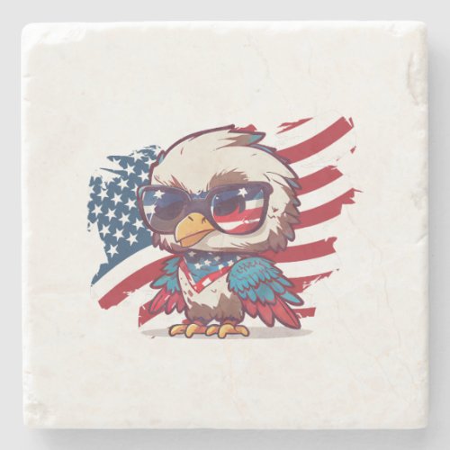 4th of july independence day bird american eagles  stone coaster