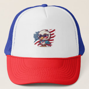4th of july independence day bird american eagles  trucker hat