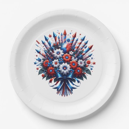 4th of July Independence Day Bouquet Paper Plates