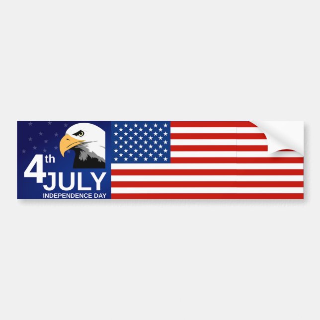 4th of July Independence Day Bumper Sticker (Front)