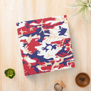4th of July, Independence day, Camouflage Beige 3 Ring Binder