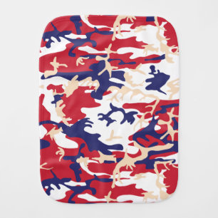 4th of July, Independence day, Camouflage Beige Baby Burp Cloth