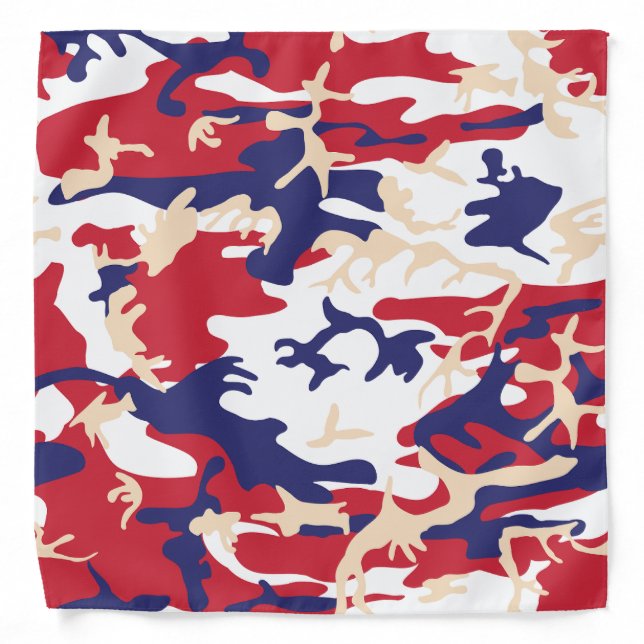 4th of July, Independence day, Camouflage Beige Bandana (Front)