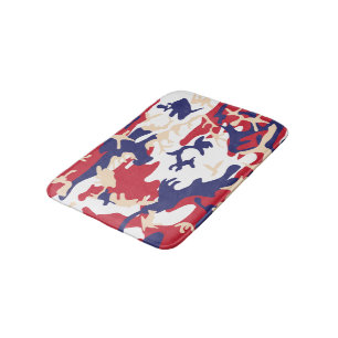 4th of July, Independence day, Camouflage Beige Bath Mat
