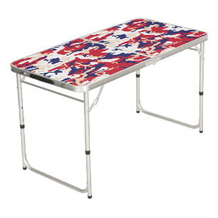 4th of July, Independence day, Camouflage Beige Beer Pong Table