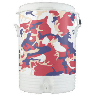 4th of July, Independence day, Camouflage Beige Beverage Cooler