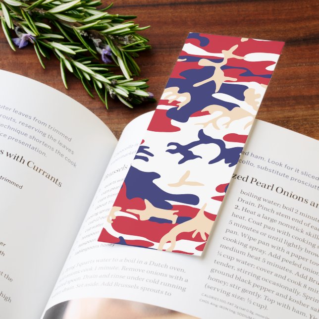 4th of July, Independence day, Camouflage Beige Bookmarks (Book)