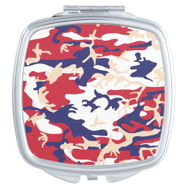 4th of July, Independence day, Camouflage Beige Compact Mirror (Front)