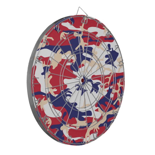 4th of July, Independence day, Camouflage Beige Dart Board (Front Left)