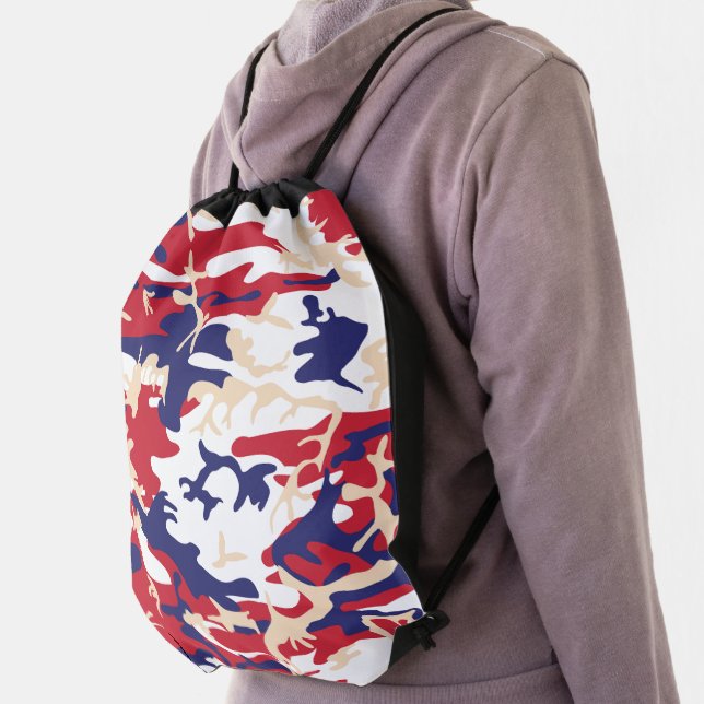 4th of July, Independence day, Camouflage Beige Drawstring Bag (Insitu)