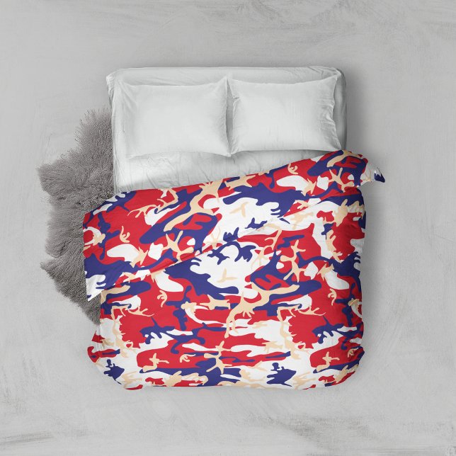 4th of July, Independence day, Camouflage Beige Duvet Cover (Creator Uploaded)