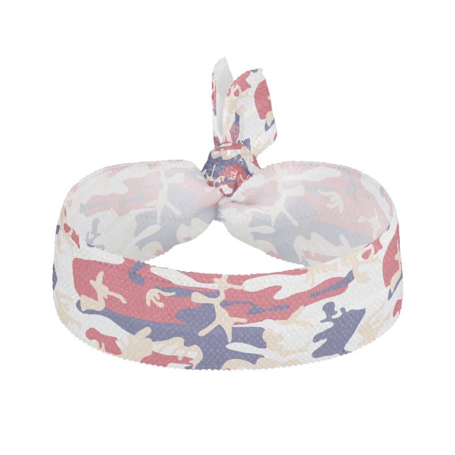 4th of July, Independence day, Camouflage Beige Elastic Hair Tie (Front)
