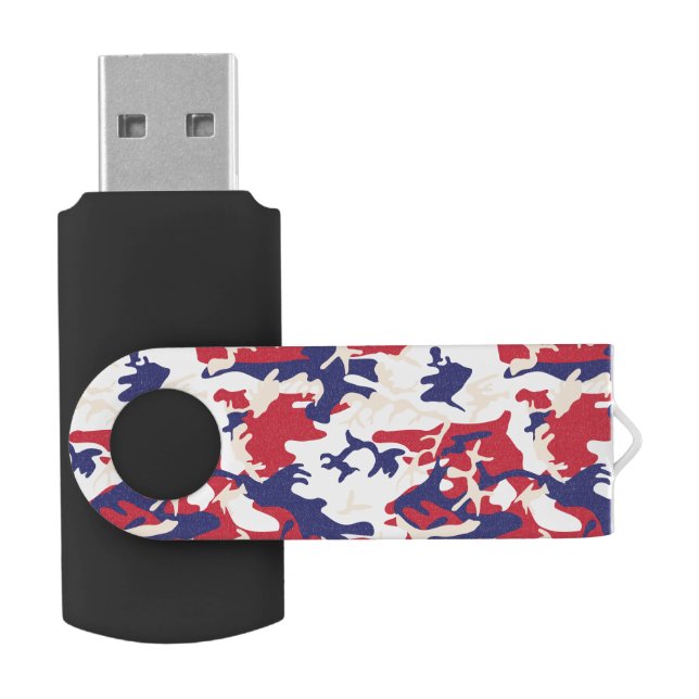 4th of July, Independence day, Camouflage Beige Flash Drive (Opened)