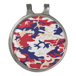 4th of July, Independence day, Camouflage Beige Golf Hat Clip
