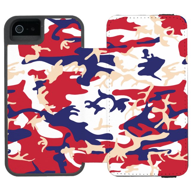 4th of July, Independence day, Camouflage Beige Incipio iPhone Wallet Case (Folio Open)