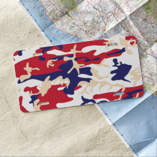4th of July, Independence day, Camouflage Beige License Plate
