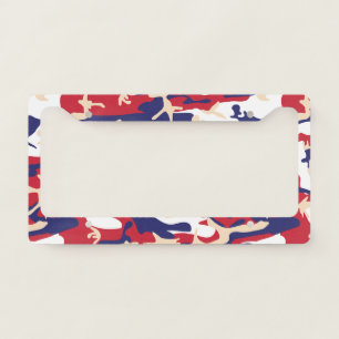 4th of July, Independence day, Camouflage Beige License Plate Frame