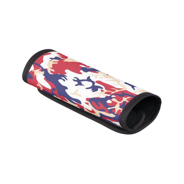 4th of July, Independence day, Camouflage Beige Luggage Handle Wrap (Angled)