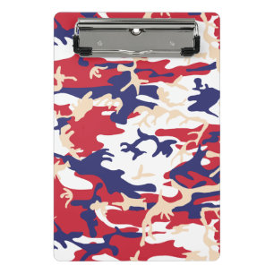 4th of July, Independence day, Camouflage Beige Mini Clipboard