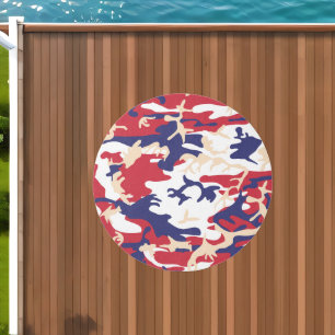 4th of July, Independence day, Camouflage Beige Outdoor Rug