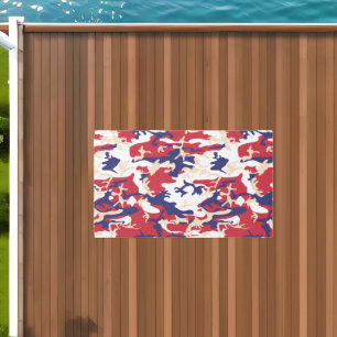 4th of July, Independence day, Camouflage Beige Outdoor Rug