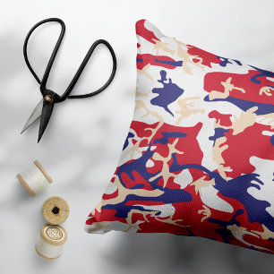 4th of July, Independence day, Camouflage Beige Pet Bed