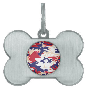 4th of July, Independence day, Camouflage Beige Pet ID Tag