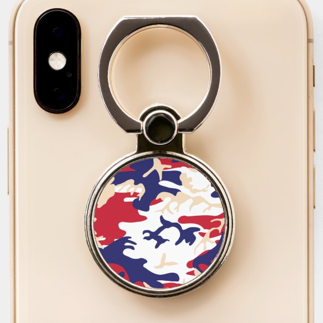 4th of July, Independence day, Camouflage Beige Phone Ring Stand (Close Up)